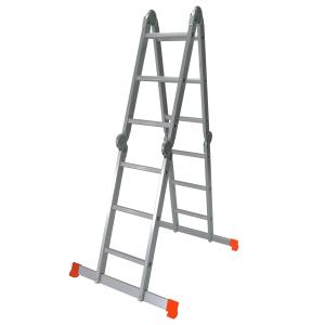 China 4x3 Portable Aluminium Folding Ladder Double Step Staircase 90 Degree factory