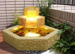 Classical Polygon Lighted Sandstone Brick Garden Fountain