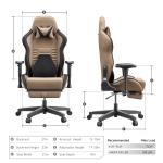 Mute PU Wheel Racing Gaming Chair with Ergonomics Lumbar Support and Mail