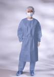 Non Toxic Blue Isolation Gowns , Disposable Plastic Coveralls Fluid Resistant