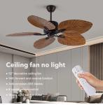 Household 52 Inch Palm Leaf ABS 5 Blades DC Motor Modern Home Decor Mute Bldc