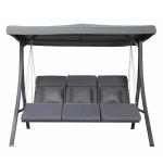 Outdoor Patio Garden 3 Seater Hanging Reclining Lounger Swing Bench Chair with