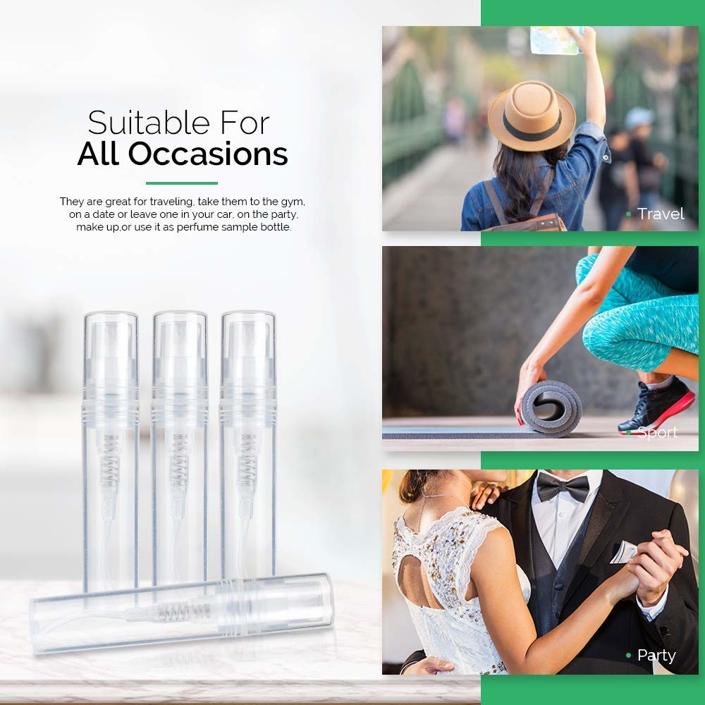 Transparent Portable Perfume Bottle Travel Perfume Atomiser 2ml 3ml 5ml 10ml