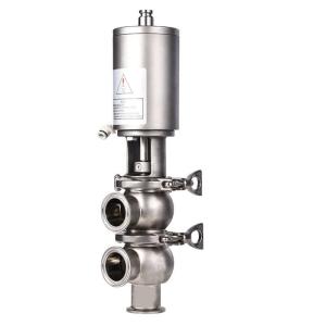 China WZ Sanitary Stainless Steel 3 Way Pneumatic Stop Reversing Valve for Your Requirements factory