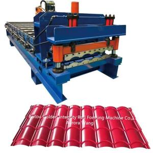 China Metal Roof Glazed Tile Roll Forming Machine With 13 Roller Station factory