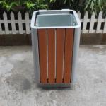 Steel And Recycled Plastic Outdoor Trash Cans Rectangular Outside Waste Bin With
