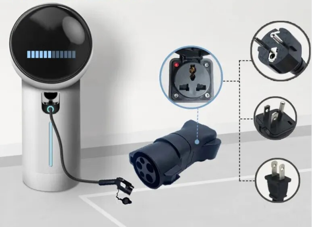 Efficiency 3.5Kw/7Kw BLACK Charging Station Adapter for NEMA 5-15/5-20 Type 1 to Schuko 220v Household RV Motorcycle Bike