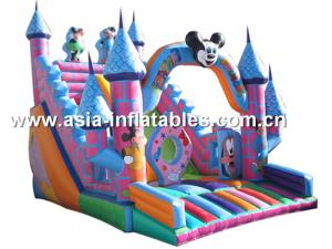 China Hot Sale Inflatable Mickey Mouse Slide With Castle For Children Park factory