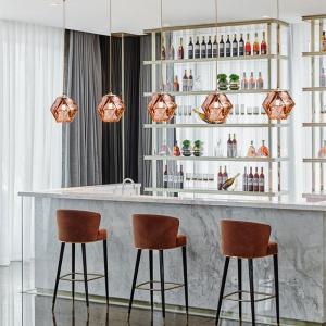 China Bar Electroplating Dining Room Table Light E14 Diamond Crystal Pendant Light factory