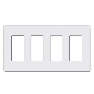 China Rectangular 4 Gang Screwless Wall Plate For Socket Switch Cover factory