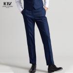 Streetstyle Letter Pants for Men's Business Trousers Stretch Straight Pants Wool