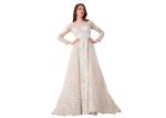 Sexy Off Sholder Ladies Evening Dresses , Muslim Wear Long Sleeve Ball Gown