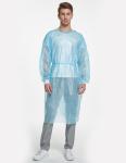 Non Woven Disposable Isolation Gowns PP28g+PE18g Coated With Knitted Cuffs