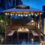Outdoor Hardtop Gazebo Waterproof Gazebo Sun Shade Shelter Aluminum Gazebo