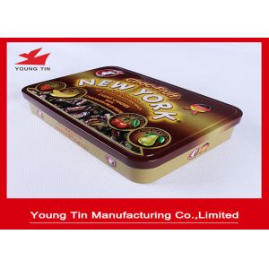Rectangle Chocolate Tin Boxes , Full Color Chocolate Gift Boxes With Embossed