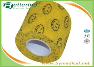 China Flexible Medical Elastic Vet Wrap Bandage Self Adhesive With Smile Face Printing factory