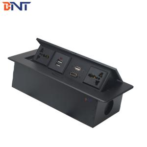 China table top pop up box with double international power socket factory