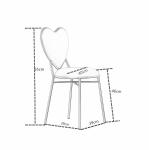 Love Shape Dressing Iron Art Nordic Style Dining Chairs , Scandinavian Style