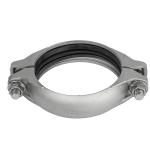 Dn50 Stainless Steel Pipe Clamps Rigid Grooved Coupling Electroplating Matt Dn10