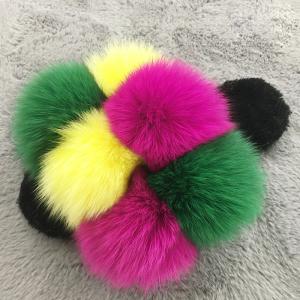 China Factory Direct Sale Upper Multi-Color Splicing Women Shoes Pvc Soft Sole Furry Slippers factory