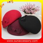 Hot sale Fashion 100% Australia wool felt ladies beret hats ,Red beret hats with