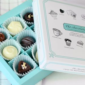 Macaroon Empty Chocolate Boxes Stamping Custom Valentine'S Day Chocolate Box