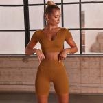 280gsm Ribbed Seamless Women Activewear Sets S L Ribbed Seamless Leggings Set