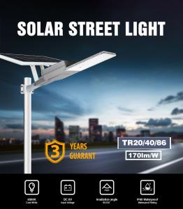China 100 W IP65 Solar Powered LED Street Lights Cool White 50000 Hours Life Span factory