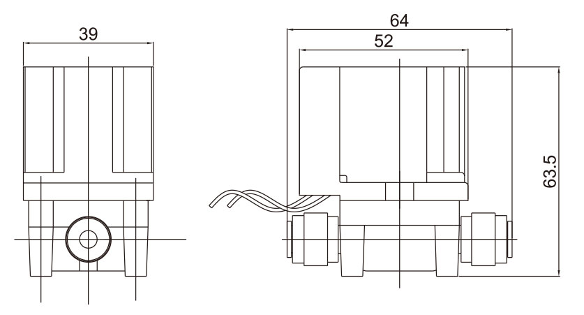 Main Dimension of RO Solenoid Water Valve: