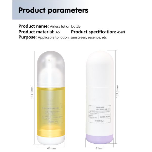 45ml Customized Color Airless Lotion Bottle Kin Care Cream,Lotion Bottle,Eye Cream Cosmetic Packaging UKA75