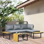 Sofa Set AJUNION Aluminum Outdoor Corner Lounge Set for Modular Garden Furniture