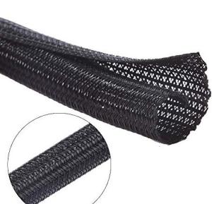 China Expandable Self Wrapping Split Braided Sleeving PET Self Closing Braided Wire Wrap factory