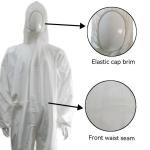 S-5XL White Disposable Coveralls Fluidproof Microporous Protective Suit 175