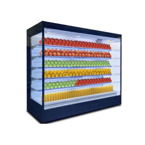 Supermarket Wall Mounted Refrigerator Multideck Open Display Chiller With Night
