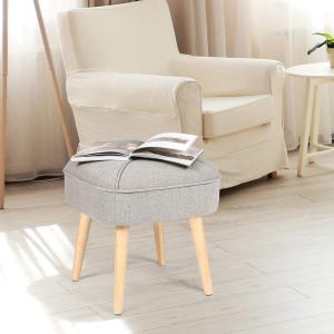 China Square Footrest Modern Ottoman Stool Fabric Seat Soft Paded Dressing Shoe Bench factory