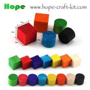 China Natural color multi-colored wooden suare cubes blocks for children DIY craft work creative hobbies KIDS STEM INNOVATION factory