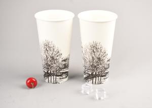 China Shop Smoothies Disposable Cold Drink Cups With Lids , Paper Yogurt Cups factory
