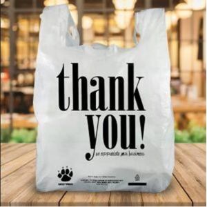 Biodegradable PLA T Shirt Compostable Grocery Bags For Take Out