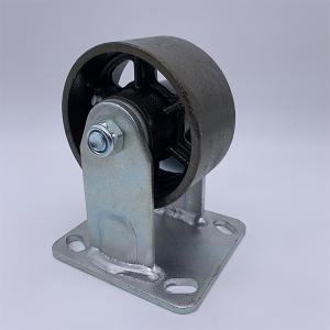China 4 Inch Black Cast Iron Rigid Caster Wheels factory