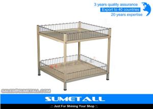 China 2 Layer Steel Metal Storage Containers / Industrial Metal Wire Baskets factory