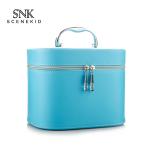 Large Zipper Leather Cosmetic Mirror PU Makeup Bag