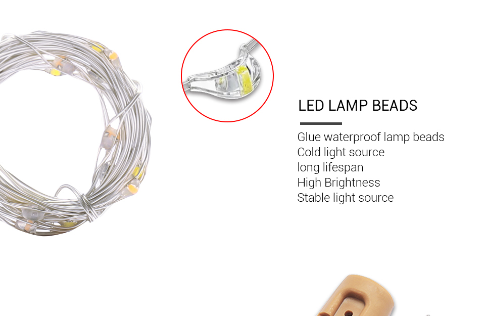 2M LED Garland Copper Wire Corker String Fairy Lights for Glass Craft Bottle New Year/Christmas/Valentines Wedding Decor