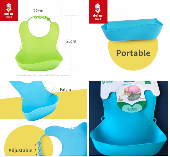 Kids Cute Silicone TPE Bibs / Baby Lunch Bibs Waterproof Product