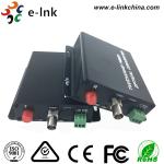Black AHD CVI TVI Video Over Fiber Optic Ethernet Media Converter Single Mode