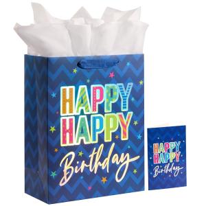 China Customized Logo Handmade Blue Shopping Tote Art Gift Paper Bags for Birthday Party factory