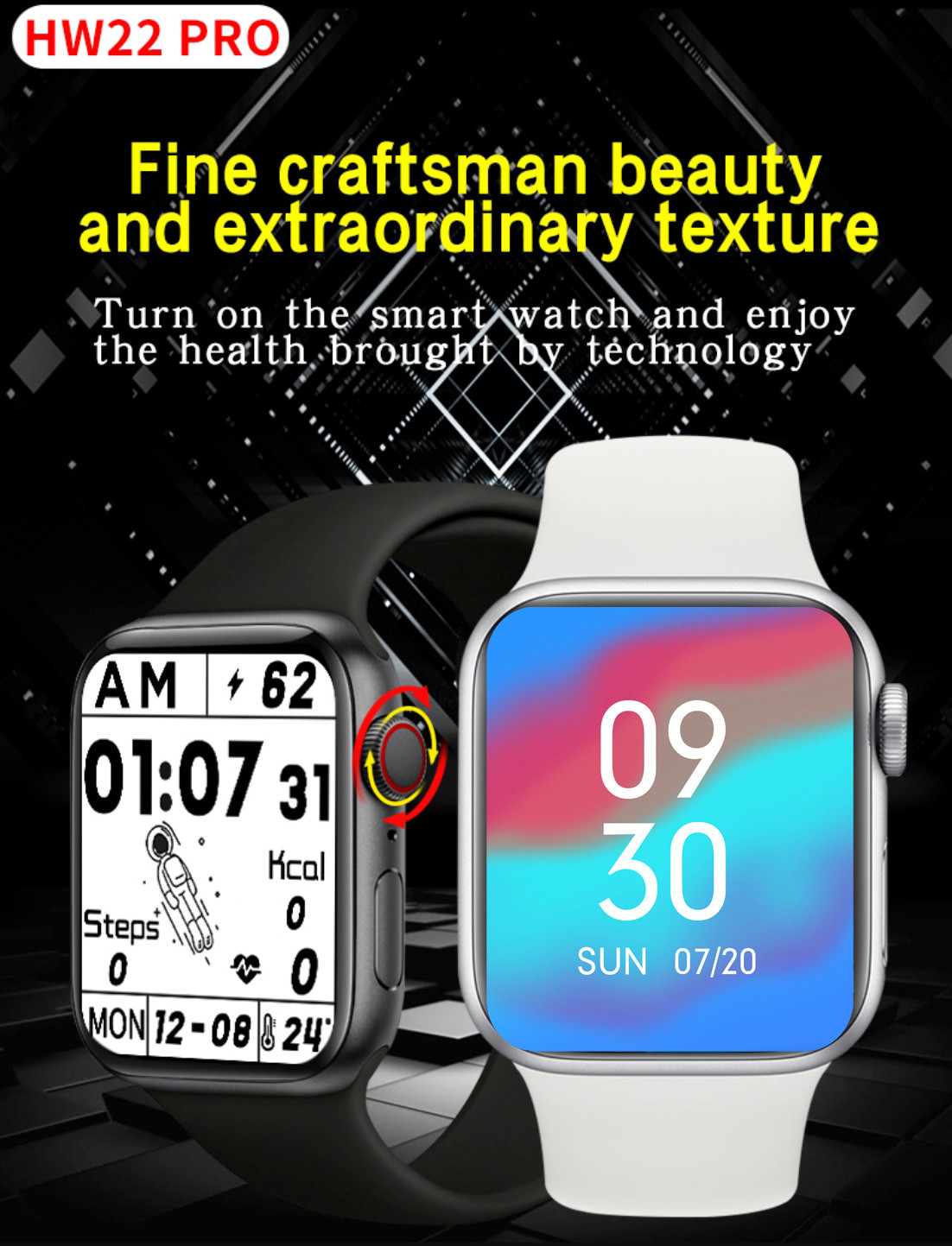 1.75 Inch Ble 3.0 Full Touch Fitness Tracker GTS Blood Pressure Smartwatch