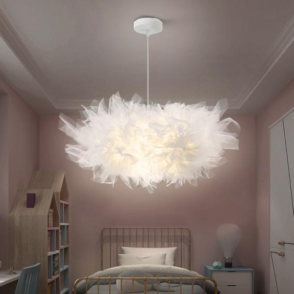 Modern Nordic Creative White Yarn LED Chandelier Simple White Cloud Pendant