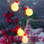 Christmas Santa String Lights Battery Operated Decorations for Xmas Warm White