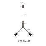 LED Panel Light Cable Hanging Kit Brass Plated Black Y-Fits YW86034