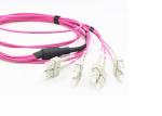 OM4 8F Fiber Optic Patch Cord MPO SC Fiber Optic Fanout Cable